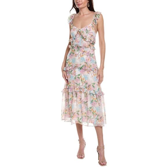 Few Moda o.p.t. Ingrid Dress-Floral Multi Midaxi Dress/M - Picture 1 of 9